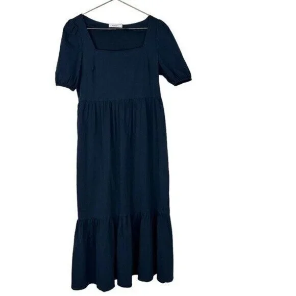 Mod REF THE ZARIA DRESS NAVY SQUARE NECK SIZE SMALL STYLE DR2436 - Picture 4 of 13